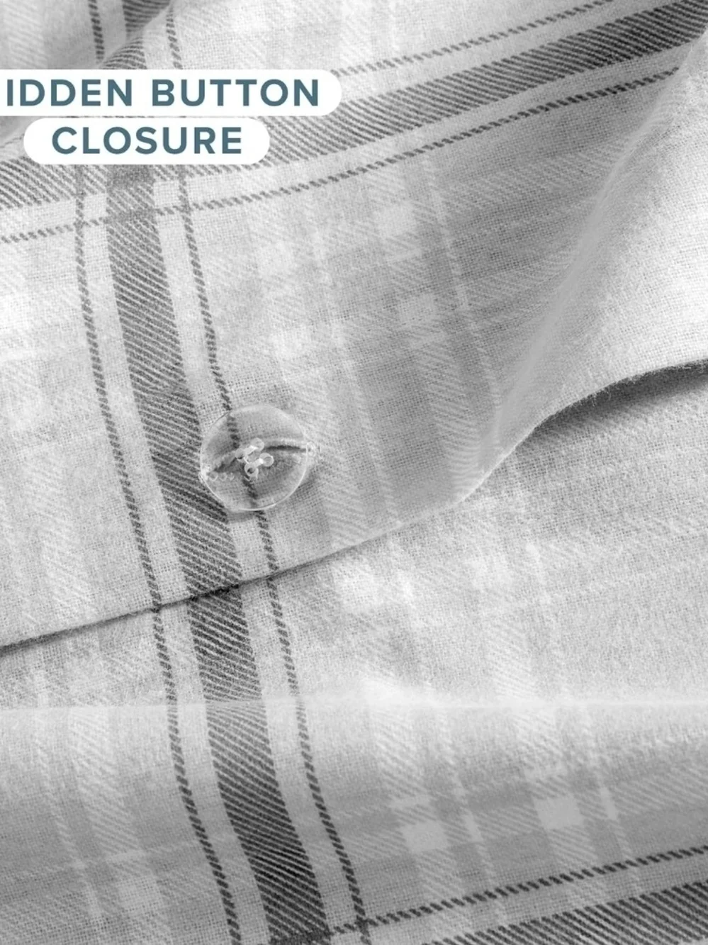 Minimalist Gray Plaid Duvet Cover - Timeless Neutral Bedding